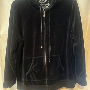 Luxurious Black Velvet Hoodie